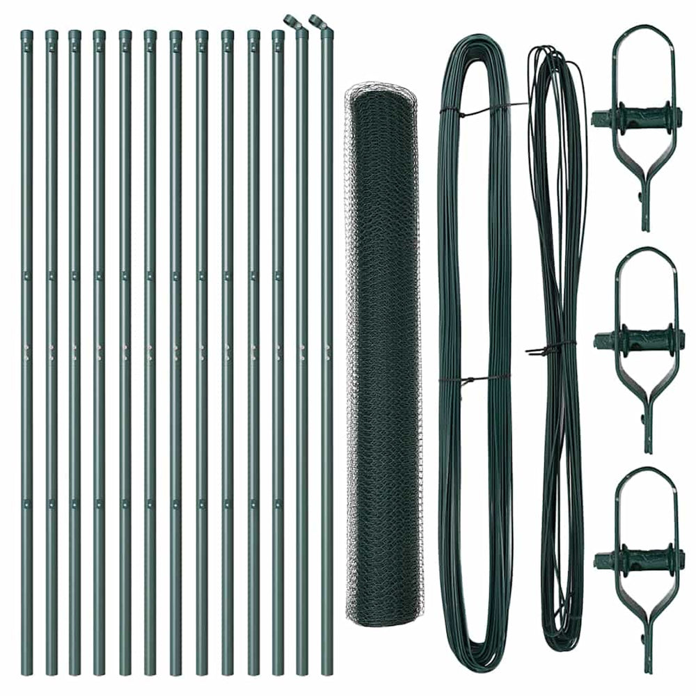 Vidaxl afrasteringspaal groen 25 x 1 m (13 mm gaas) staal