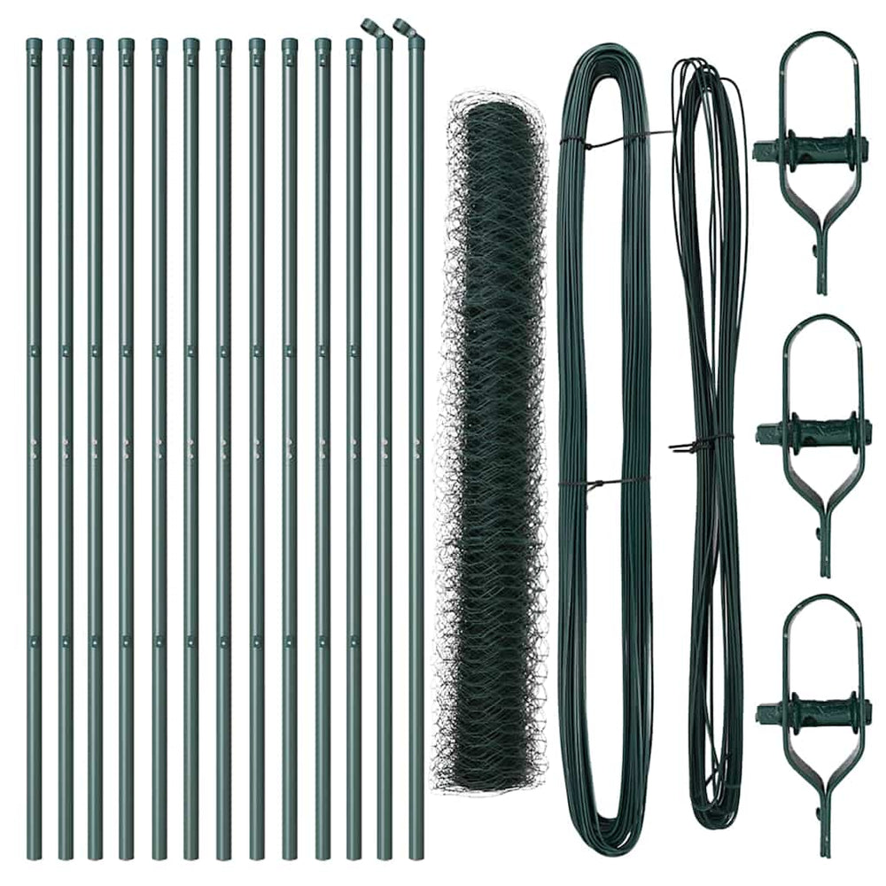 Vidaxl afrasteringspaal groen 25 x 1 m (36 mm gaas) staal