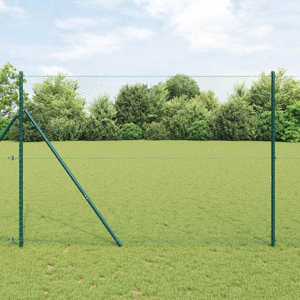 Vidaxl afrasteringspaal groen 25 x 1,5 m (25 mm gaas) staal