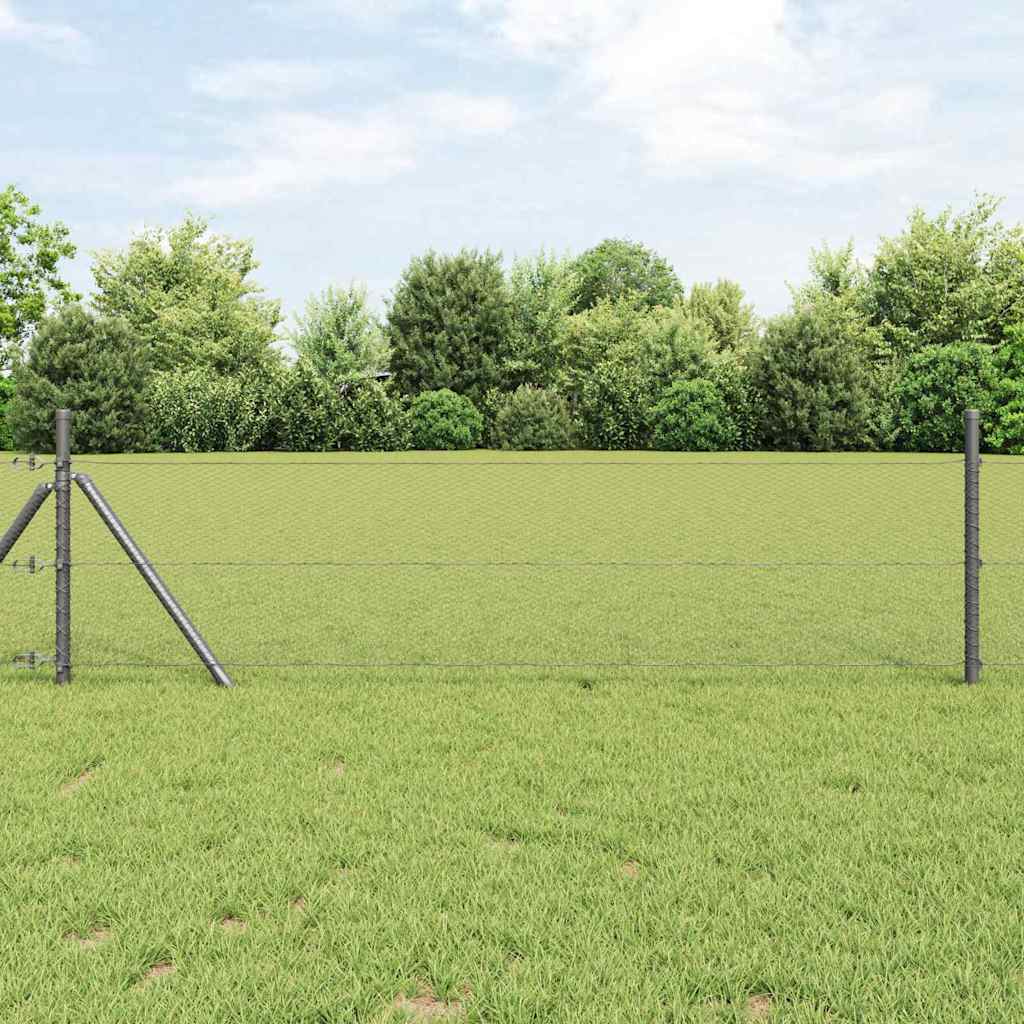 Vidaxl afrasteringspaal grijs 10 x 0,8 m (13 mm gaas) staal en pvc