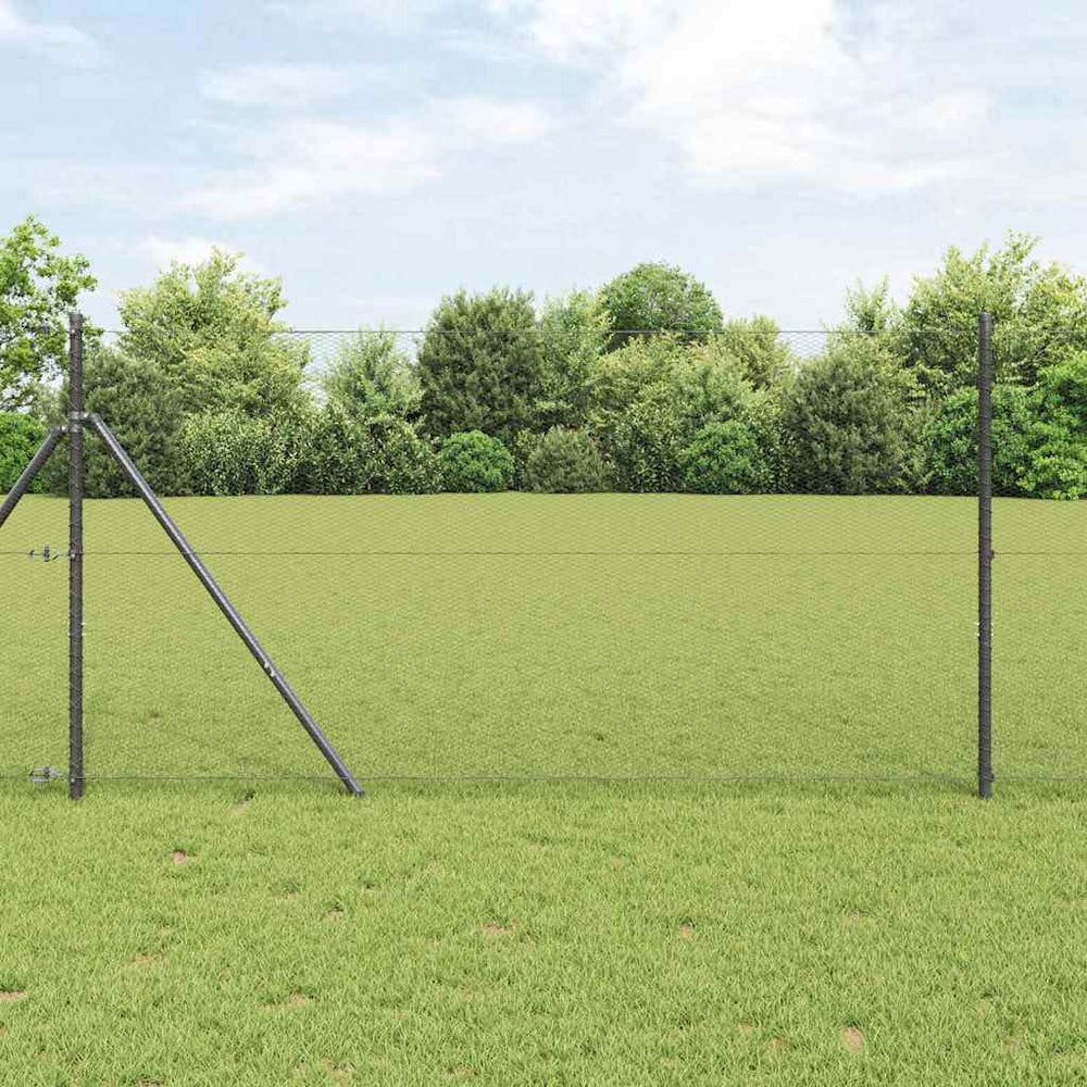 Vidaxl afrasteringspaal grijs 10 x 1,2 m (13 mm gaas) staal en pvc