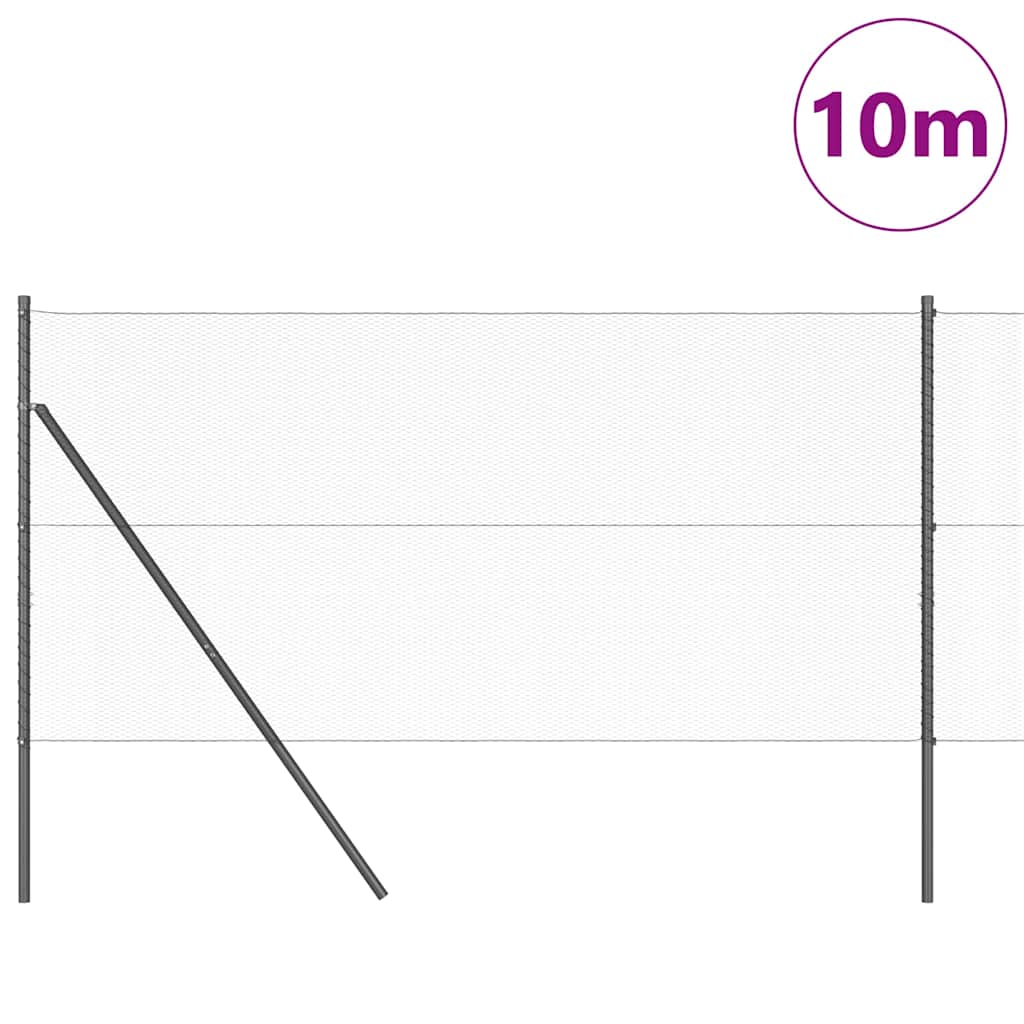 Vidaxl afrasteringspaal grijs 10 x 1,2 m (13 mm gaas) staal en pvc