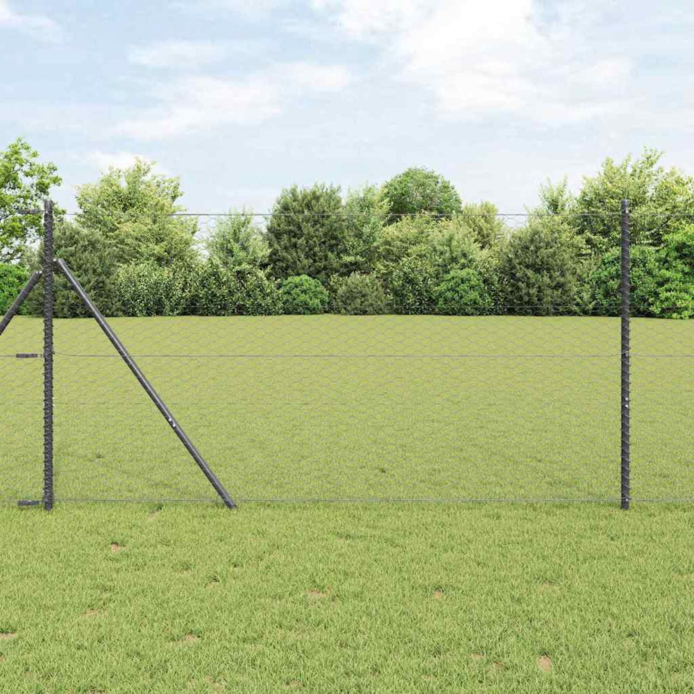 Vidaxl afrasteringspaal grijs 10 x 1,2 m (36 mm gaas) staal en pvc