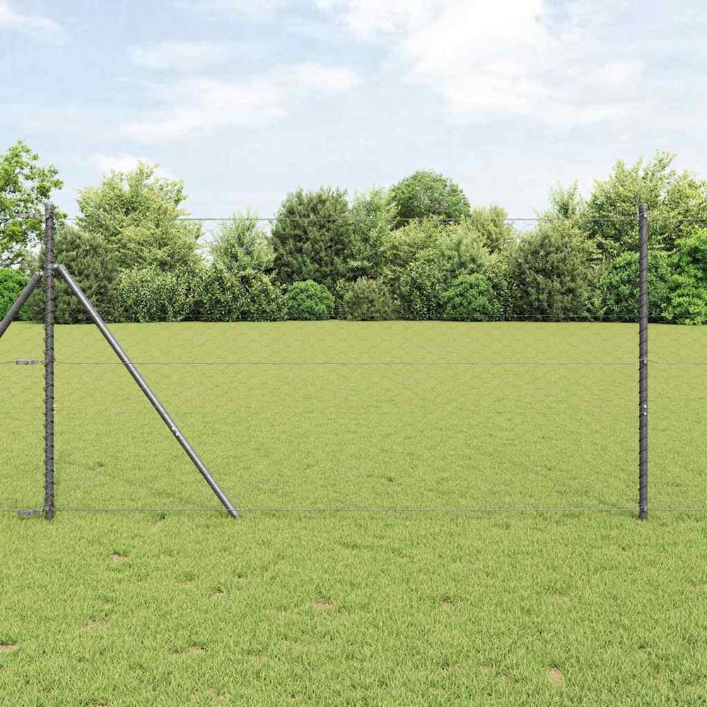 Vidaxl afrasteringspaal grijs 10 x 1,2 m (50 mm gaas) staal en pvc