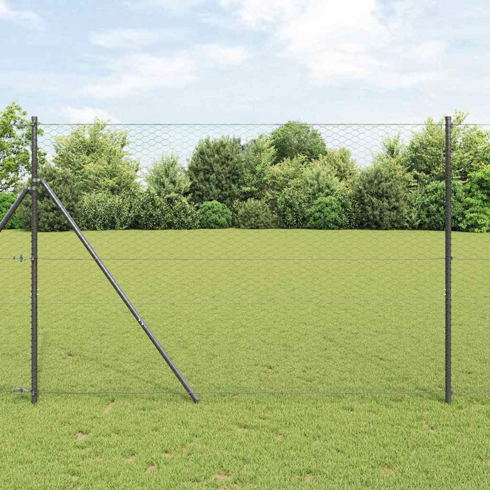 Vidaxl afrasteringspaal grijs 10 x 1,6 m (36 mm gaas) staal en pvc