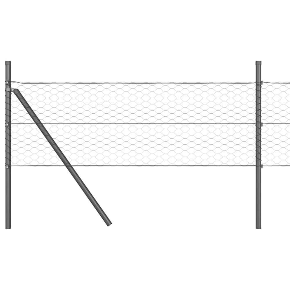 Vidaxl afrasteringspaal grijs 25 x 0,5 m (36 mm gaas) staal