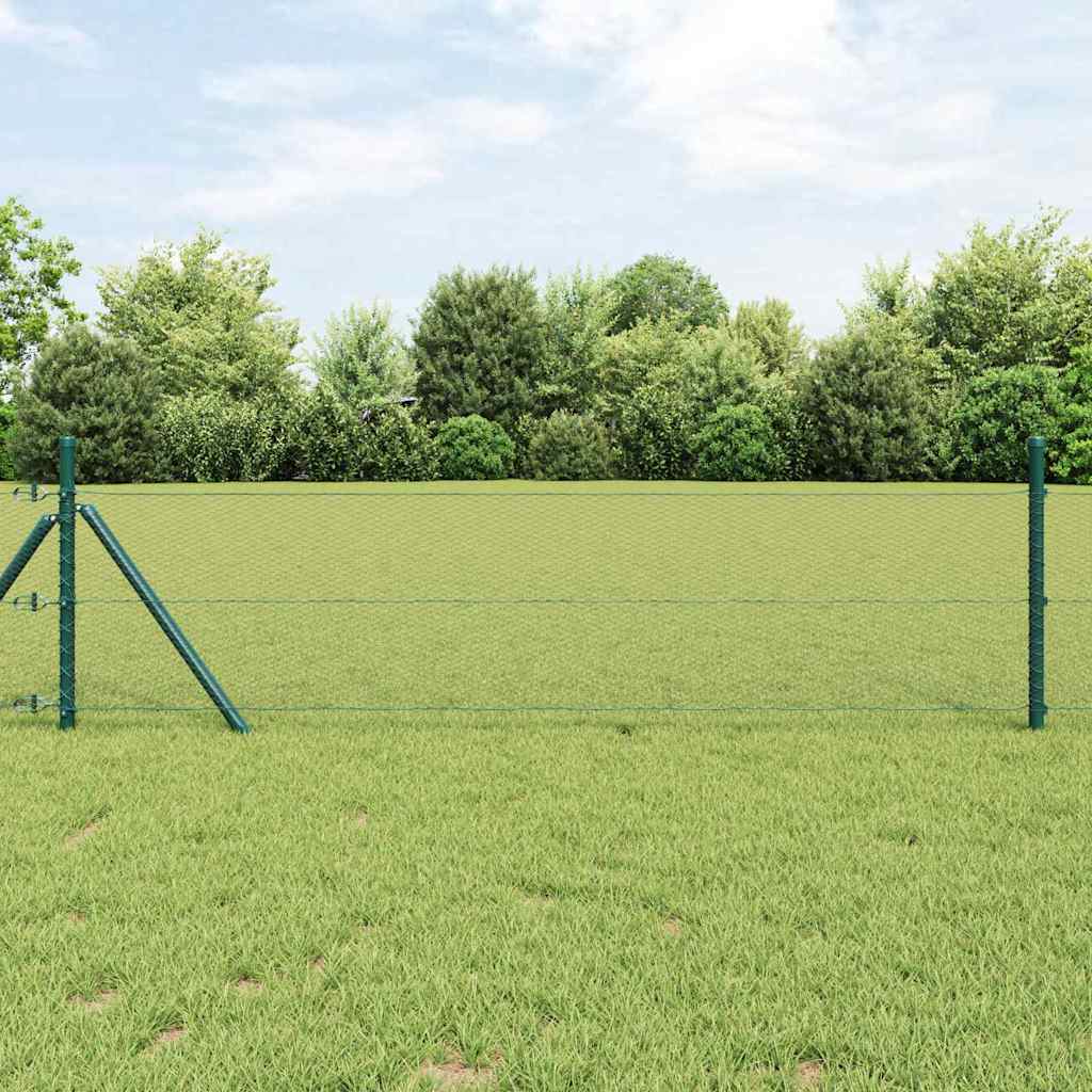 Vidaxl afrasteringspaal grijs 50 x 0,4 m (13 mm gaas) staal en pvc