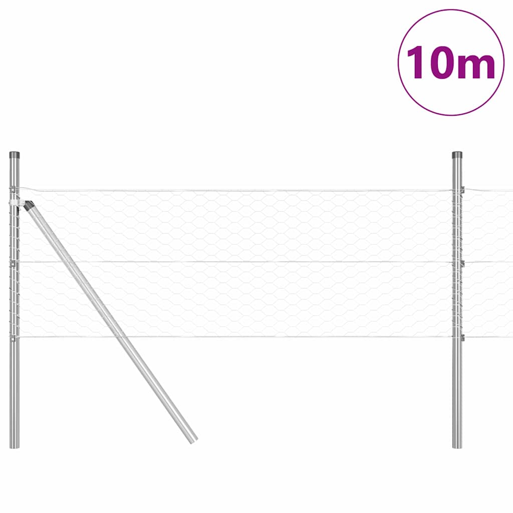 Vidaxl afrasteringspaal zilver 10 x 0,4 m (36 mm gaas) staal