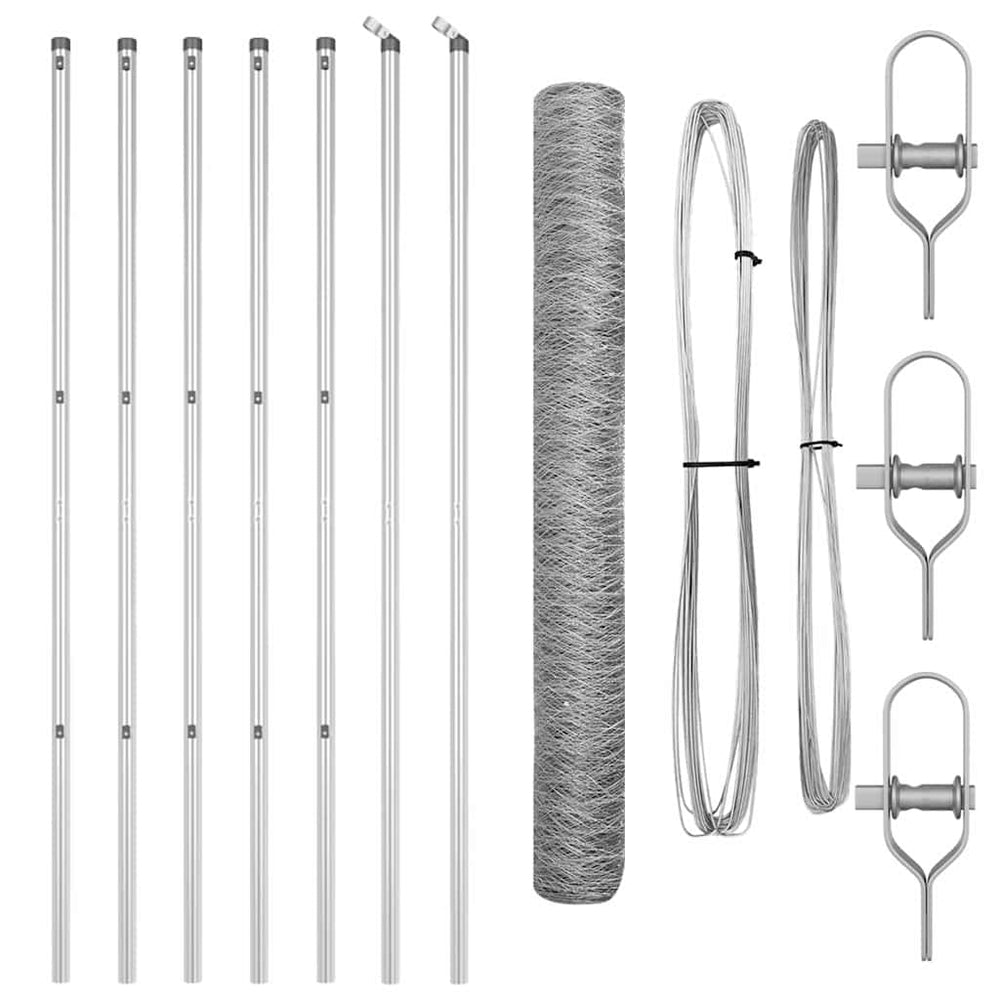 Vidaxl afrasteringspaal zilver 10 x 1,4 m (36 mm gaas) staal