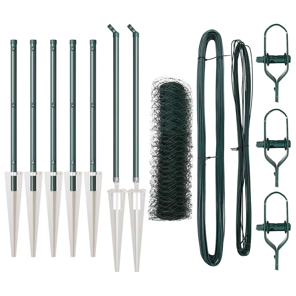 Vidaxl afrasteringspaal groen 10 x 0,6 m (36 mm gaas) staal en pvc