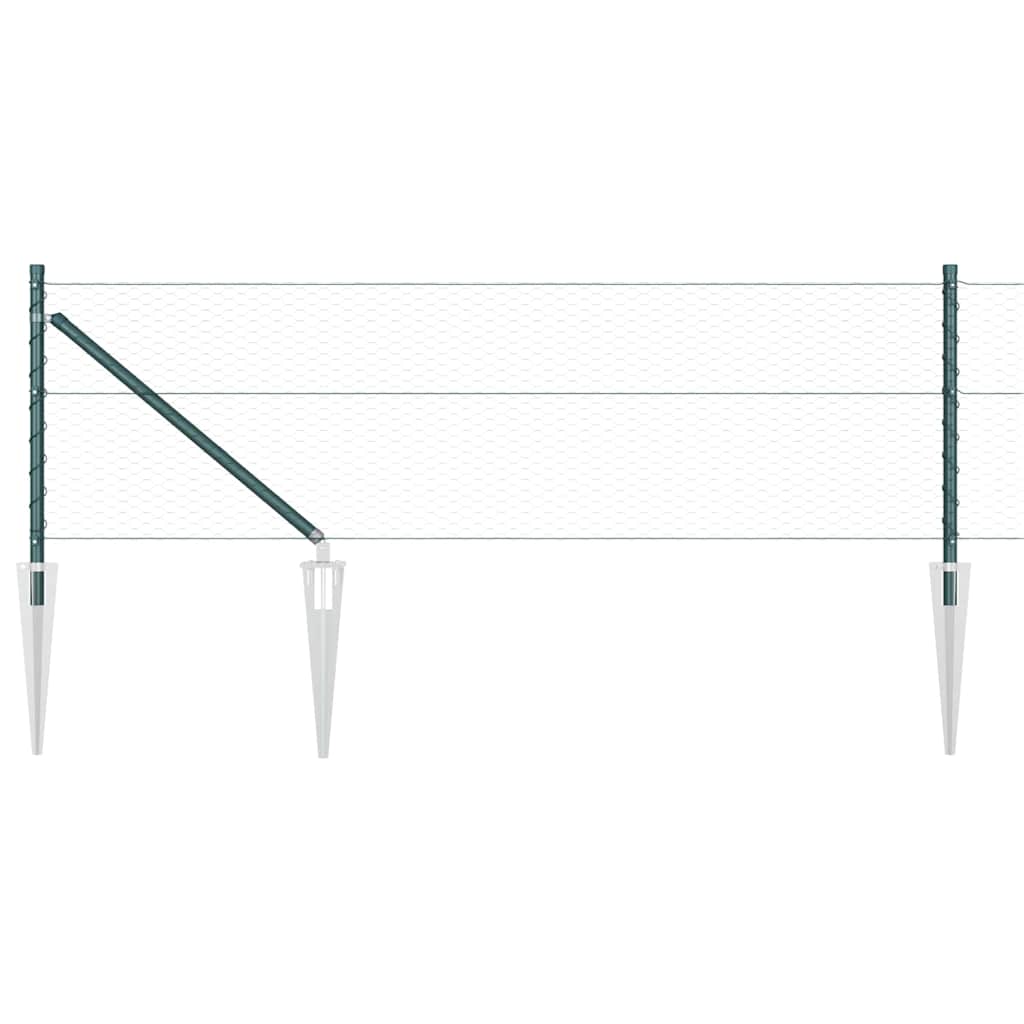 Vidaxl afrasteringspaal groen 10 x 0,8 m (25 mm gaas) staal en pvc