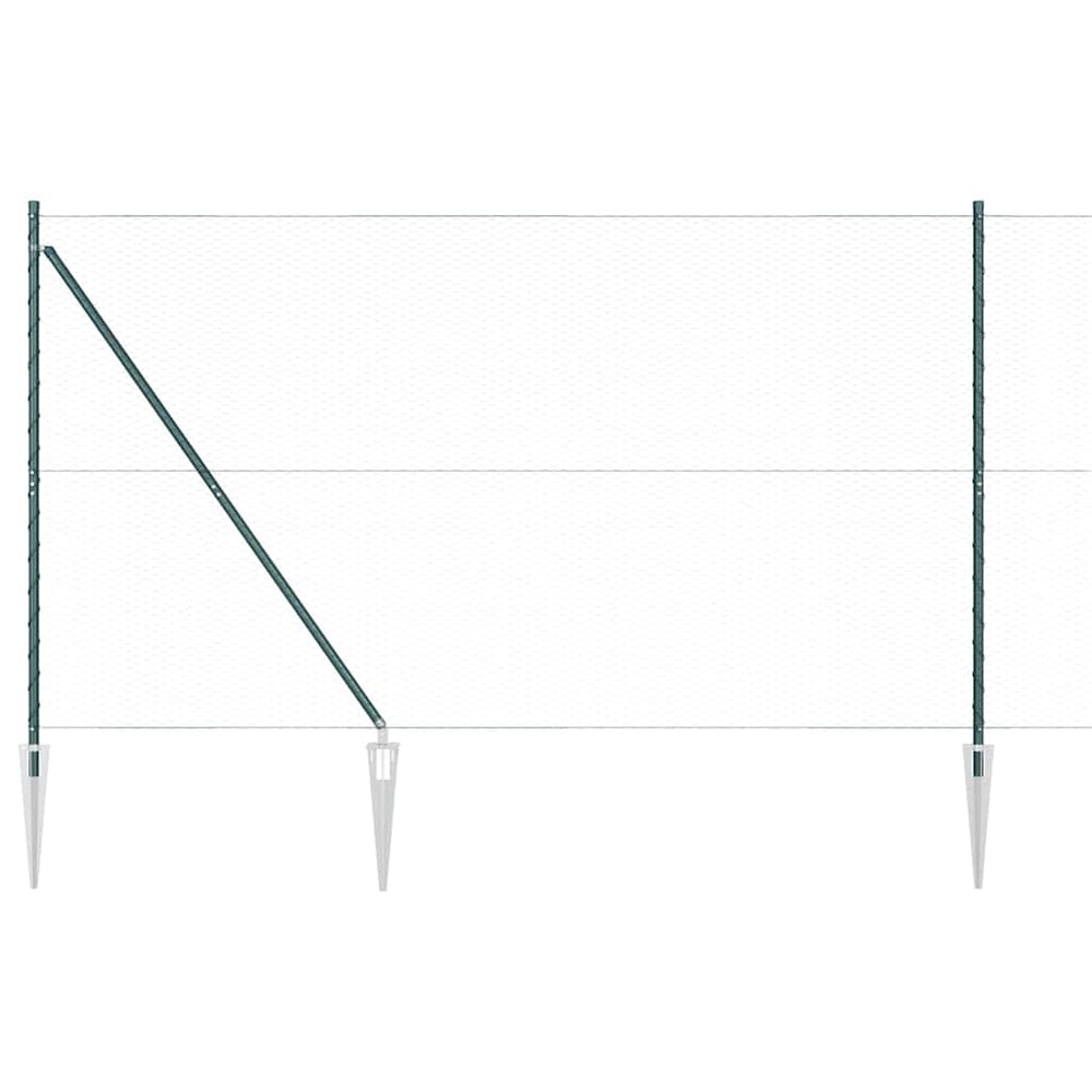 Vidaxl afrasteringspaal groen 10 x 1,5 m (25 mm gaas) staal en pvc