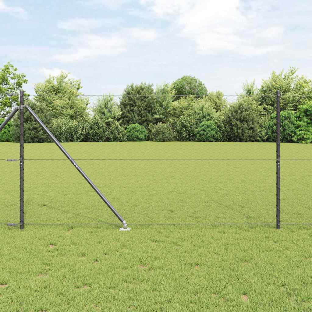 Vidaxl afrasteringspaal grijs 10 x 1,4 m (25 mm gaas) staal en pvc