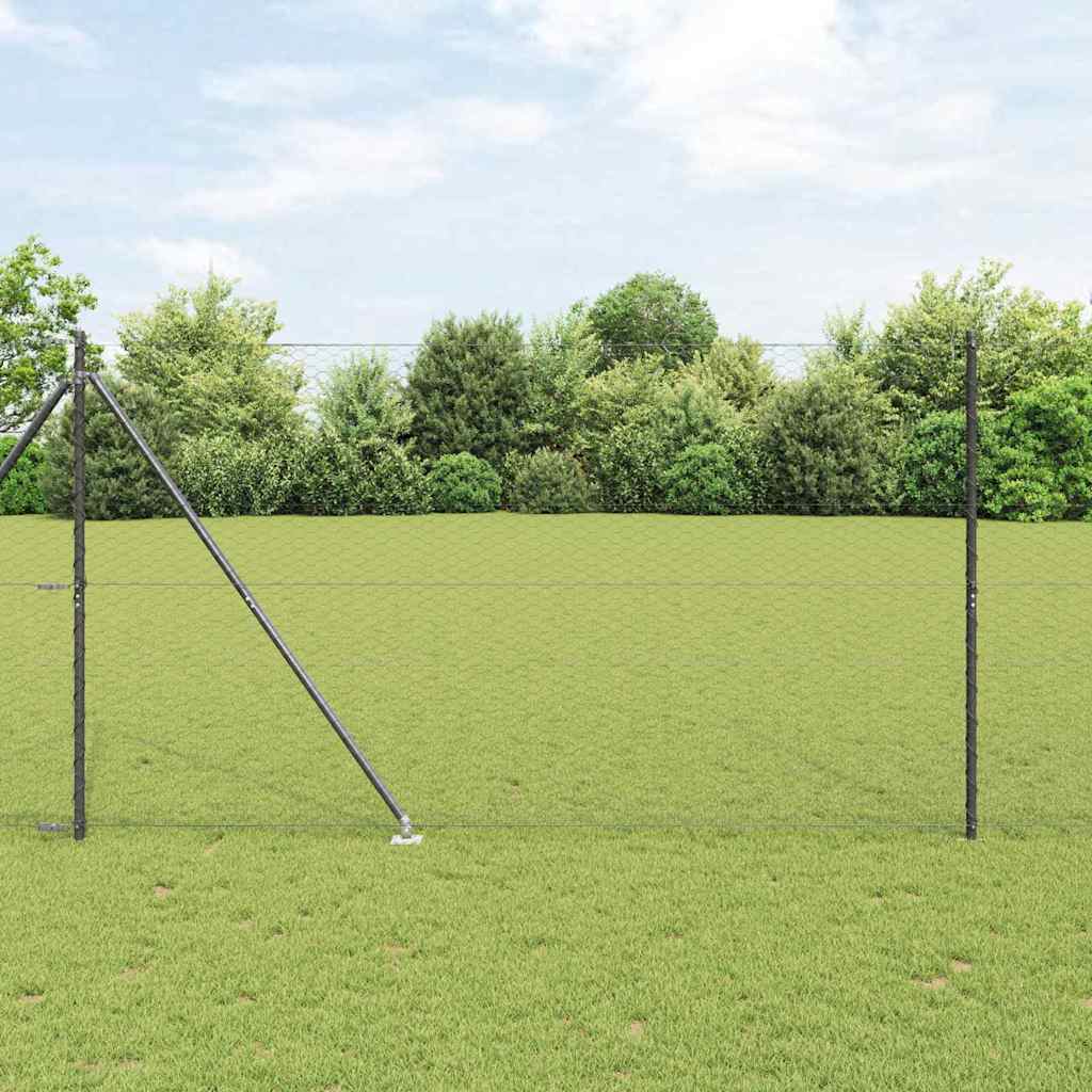 Vidaxl afrasteringspaal grijs 10 x 1,6 m (36 mm gaas) staal en pvc