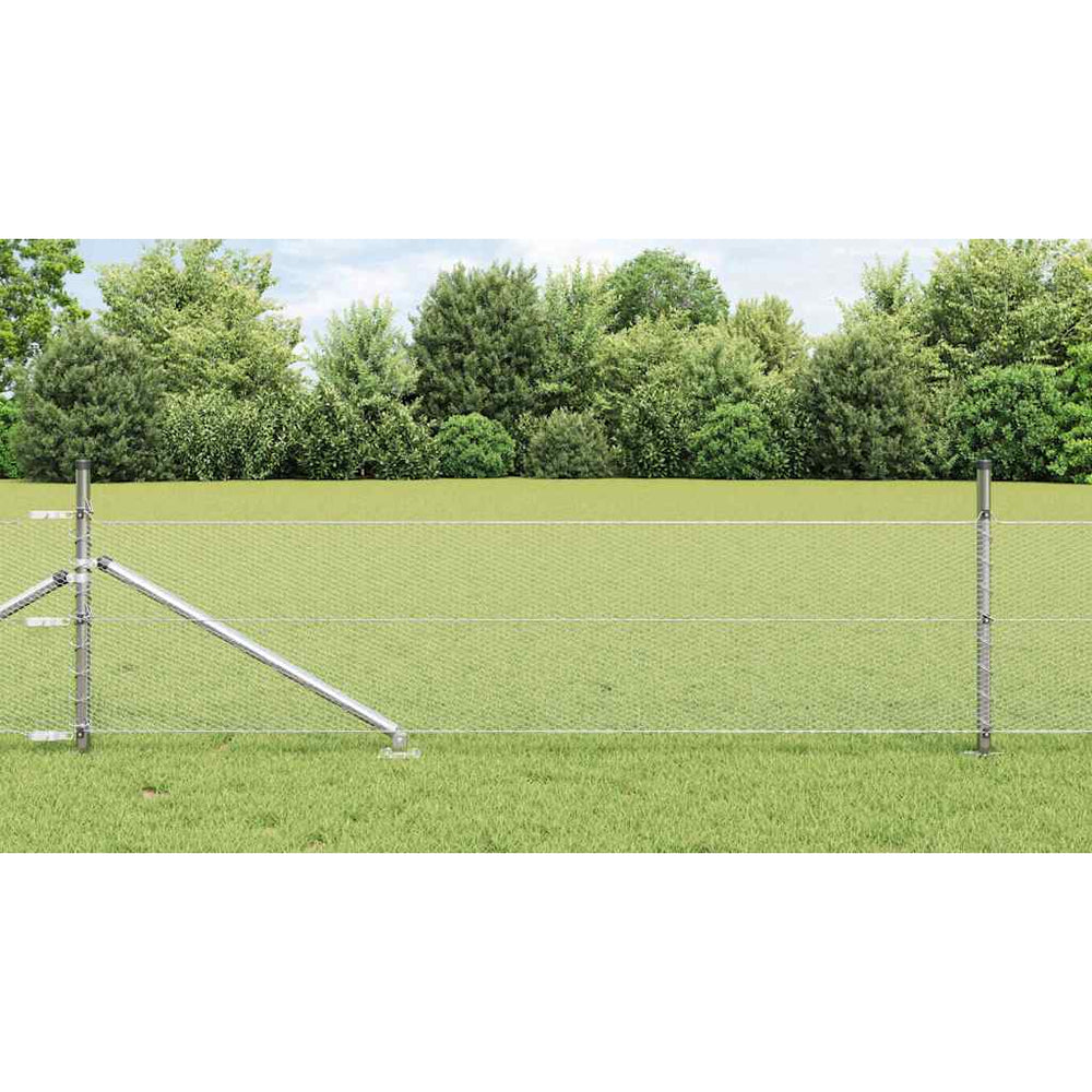 Vidaxl afrasteringspaal zilver 25 x 0,8 m (13 mm gaas) staal