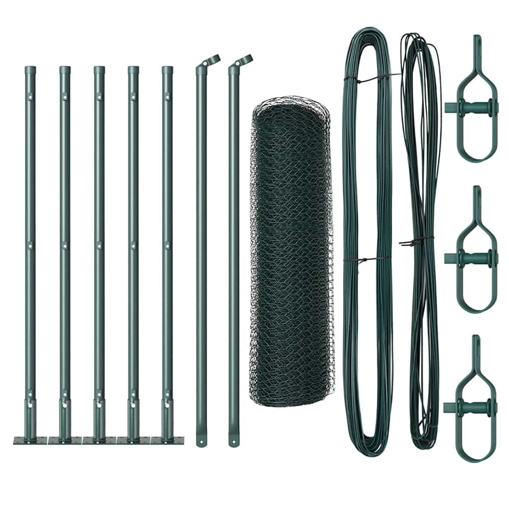 Vidaxl afrasteringspaal groen 10 x 0,4 m (25 mm gaas) staal en pvc