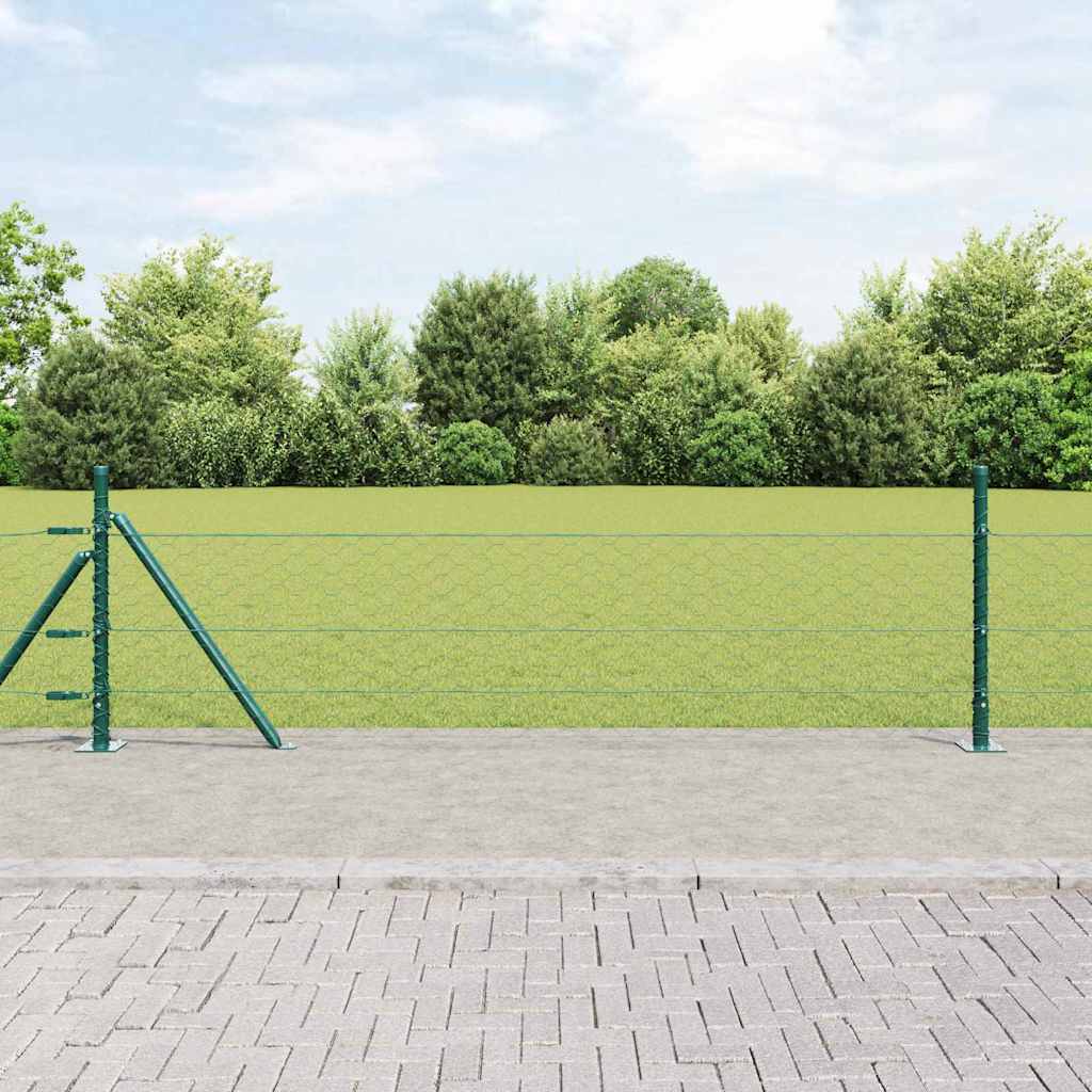 Vidaxl afrasteringspaal groen 10 x 0,5 m (50 mm gaas) staal en pvc