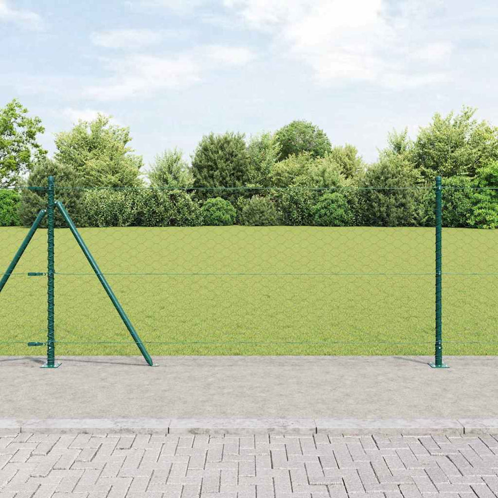 Vidaxl afrasteringspaal groen 10 x 1 m (50 mm gaas) staal en pvc