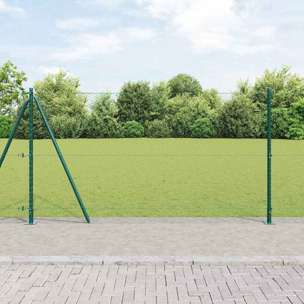 Vidaxl afrasteringspaal groen 10 x 1,2 m (25 mm gaas) staal en pvc