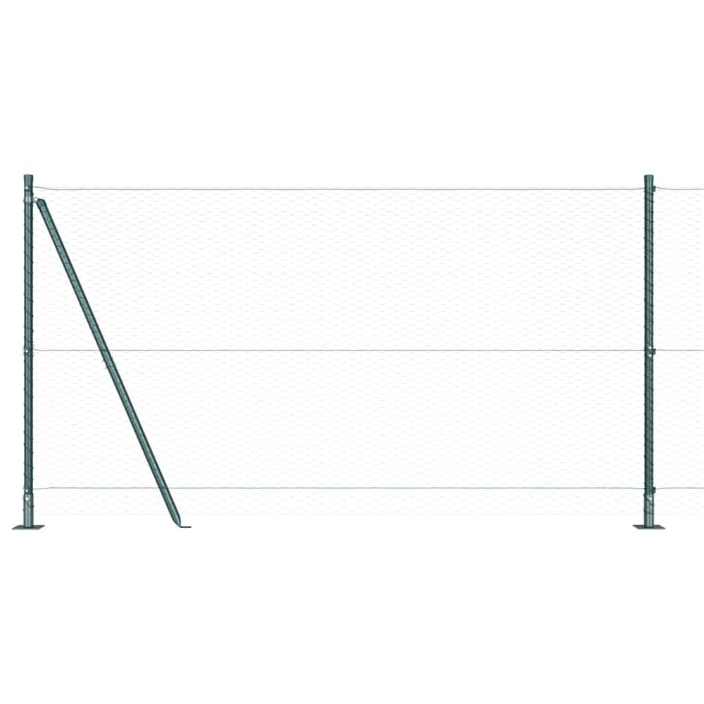 Vidaxl afrasteringspaal groen 10 x 1,2 m (25 mm gaas) staal en pvc