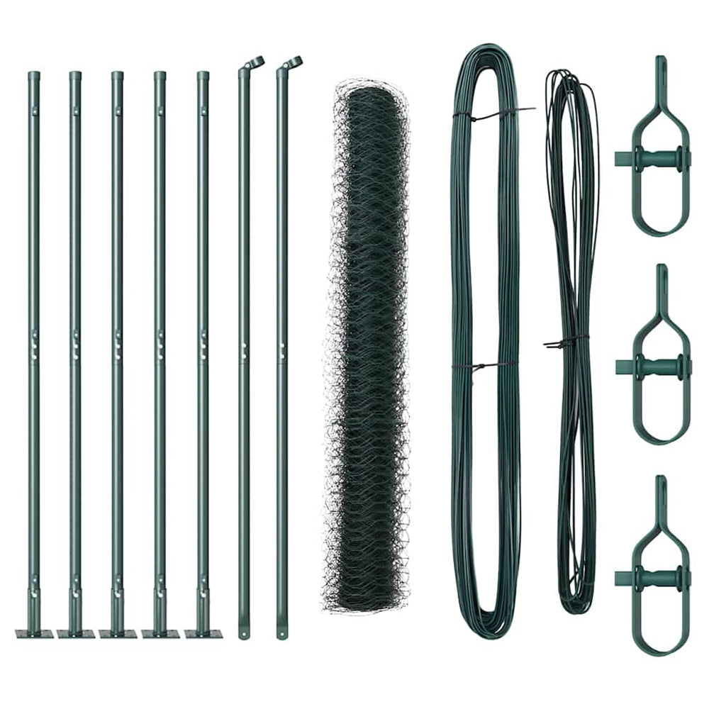 Vidaxl afrasteringspaal groen 10 x 1,2 m (36 mm gaas) staal en pvc