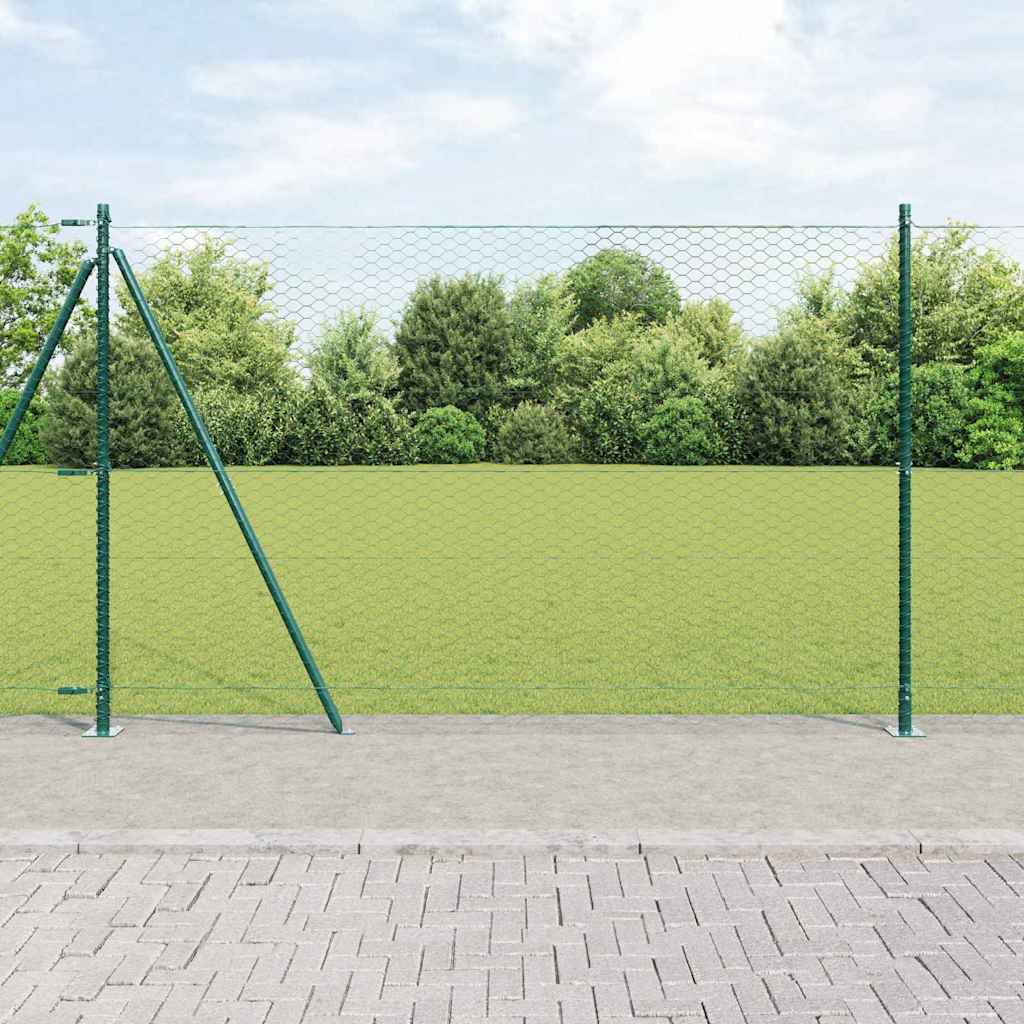 Vidaxl afrasteringspaal groen 10 x 1,4 m (36 mm gaas) staal en pvc