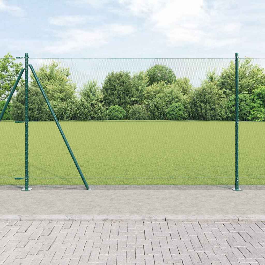 Vidaxl afrasteringspaal groen 10 x 1,5 m (13 mm gaas) staal en pvc