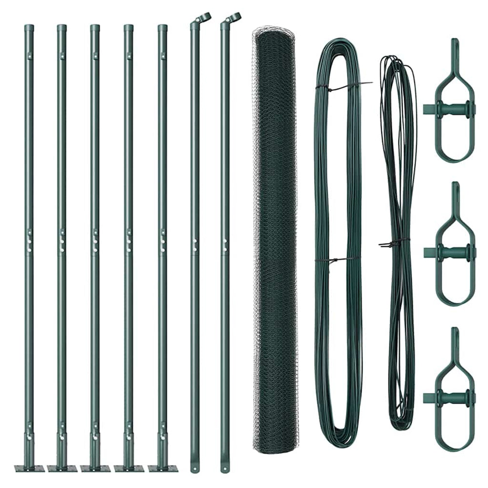 Vidaxl afrasteringspaal groen 10 x 1,5 m (25 mm gaas) staal en pvc