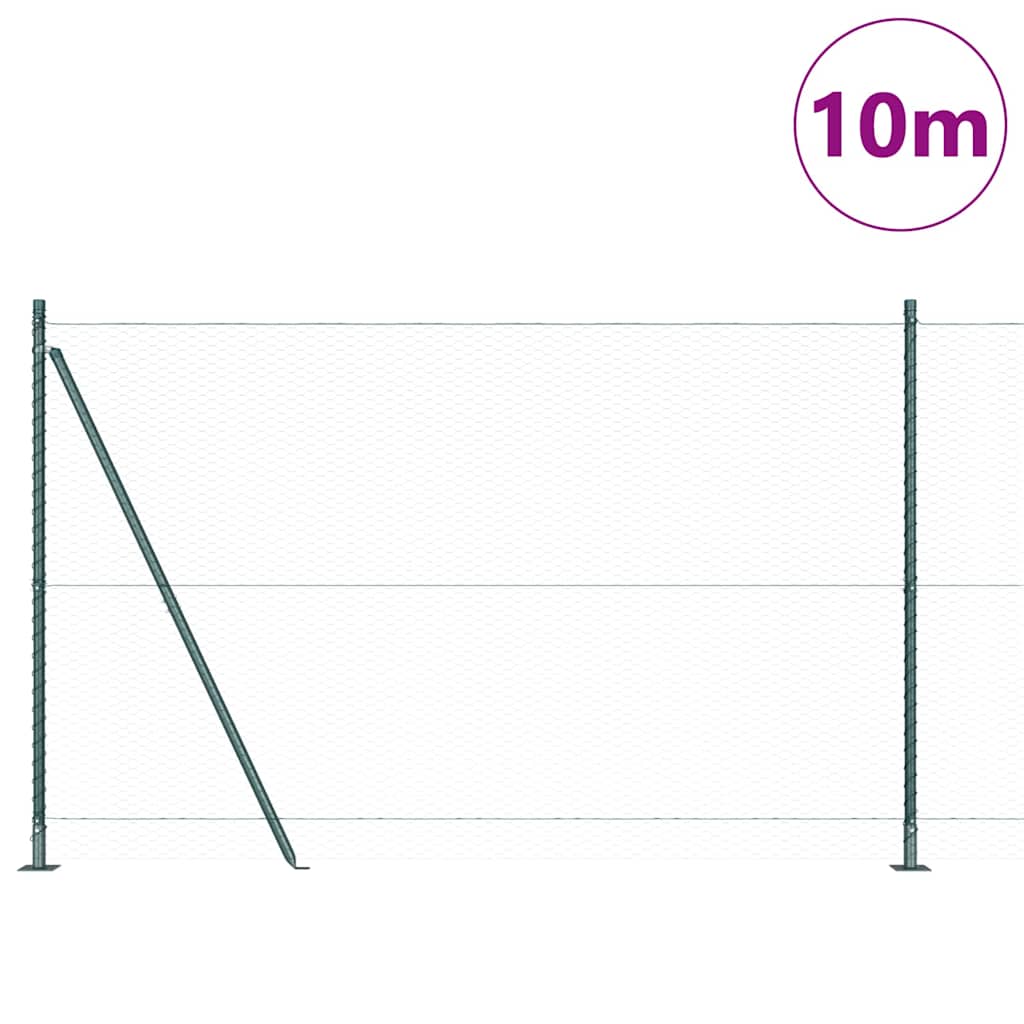 Vidaxl afrasteringspaal groen 10 x 1,6 m (25 mm gaas) staal en pvc