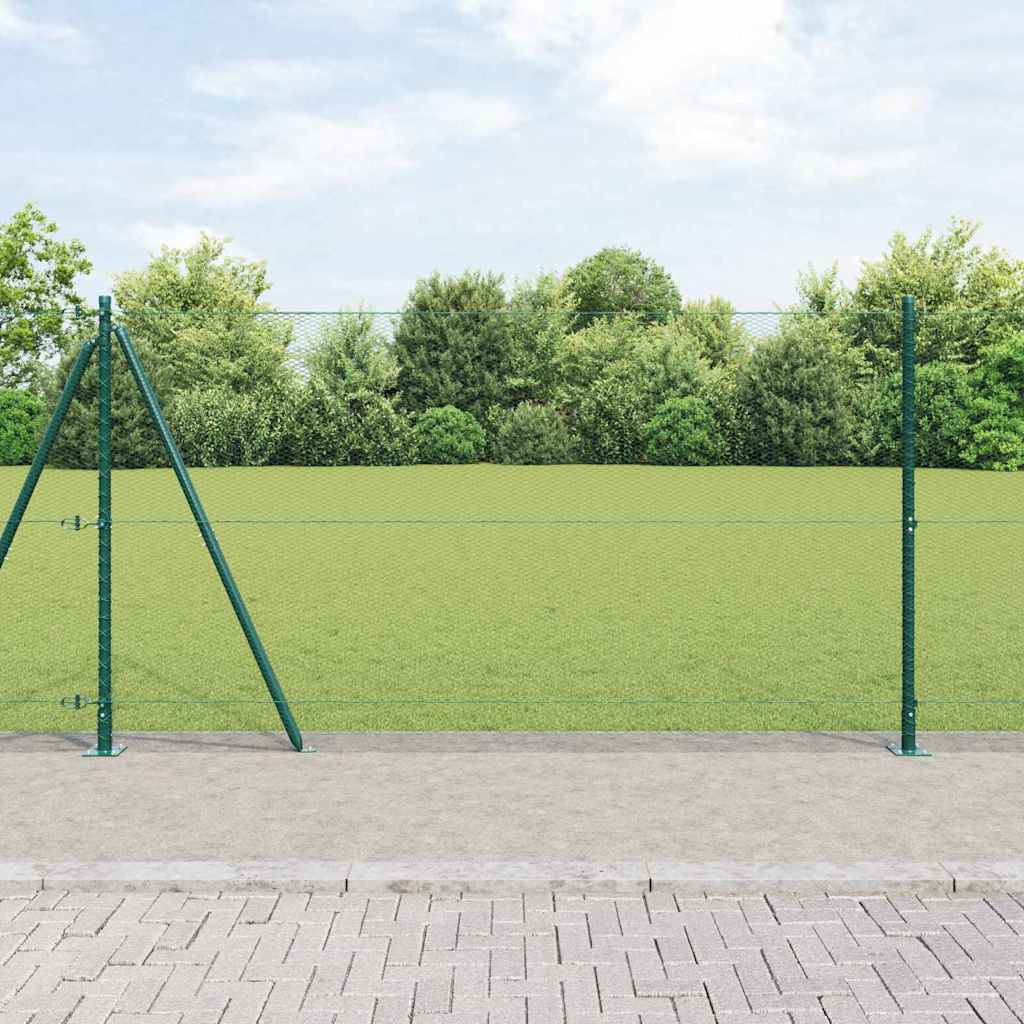 Vidaxl afrasteringspaal groen 25 x 1,2 m (13 mm gaas) staal