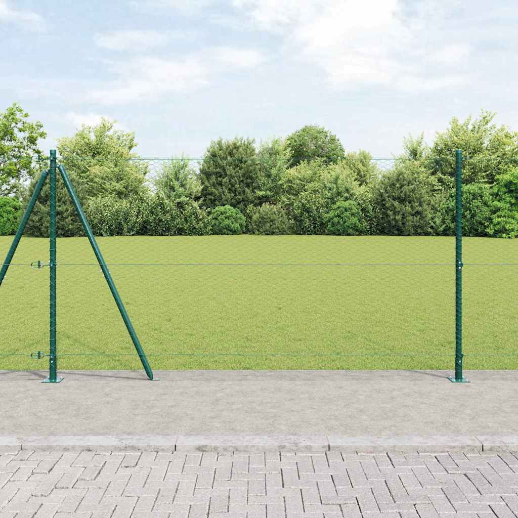 Vidaxl afrasteringspaal groen 25 x 1,2 m (25 mm gaas) staal