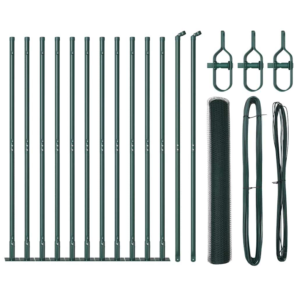 Vidaxl afrasteringspaal groen 25 x 1,2 m (25 mm gaas) staal
