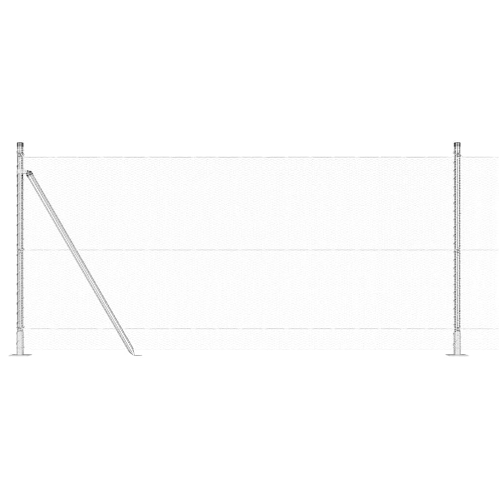 Vidaxl afrasteringspaal zilver 10 x 1 m (13 mm gaas) staal