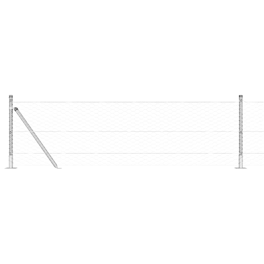 Vidaxl afrasteringspaal zilver 25 x 0,5 m (36 mm gaas) staal