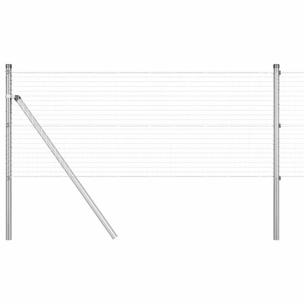 Vidaxl afrasteringspaal zilver 10 x 0,5 m (25 x 25 mm gaas) staal