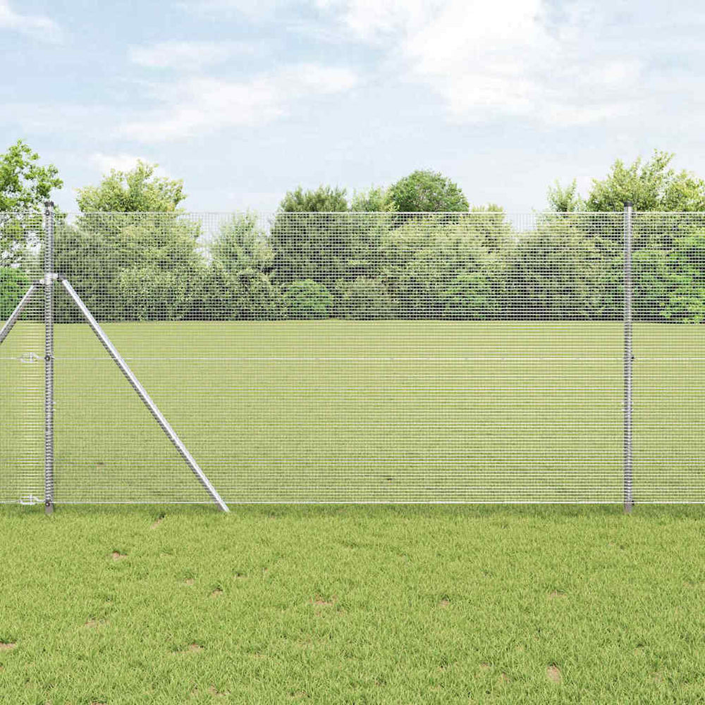 Vidaxl afrasteringspaal zilver 10 x 1 m (12 x 12 mm gaas) staal