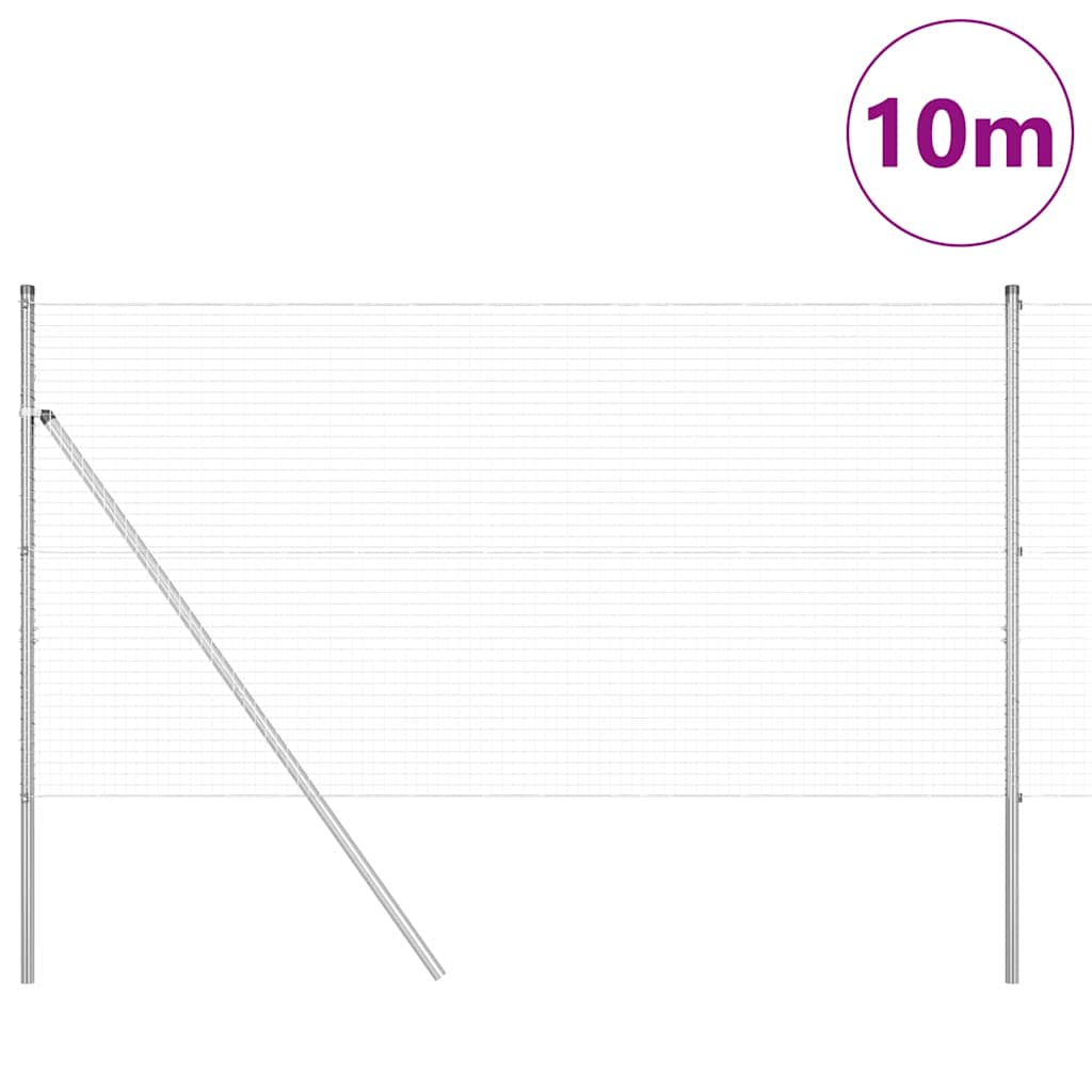Vidaxl afrasteringspaal zilver 10 x 1 m (25 x 25 mm gaas) staal