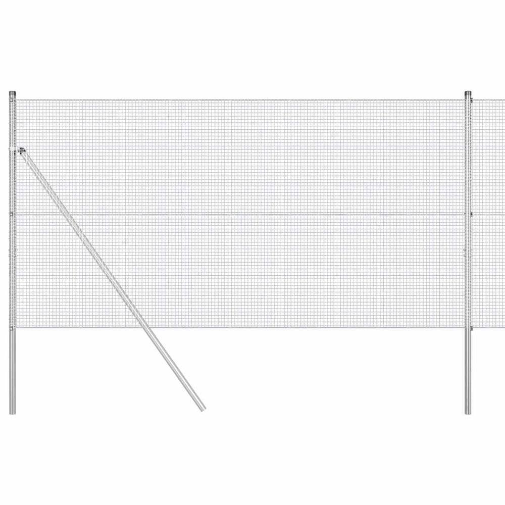 Vidaxl afrasteringspaal zilver 10 x 1,2 m (16 x 16 mm gaas) staal