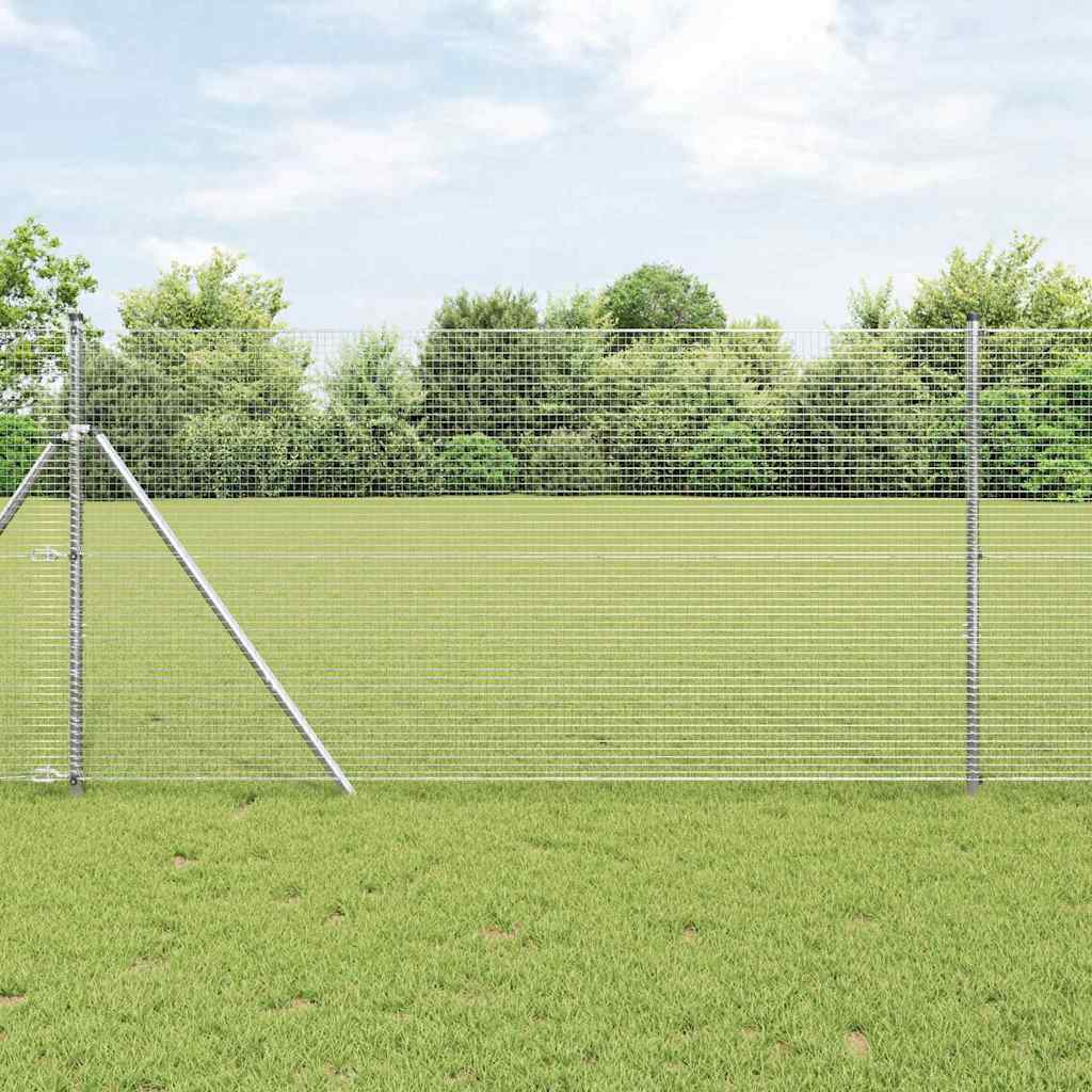 Vidaxl afrasteringspaal zilver 10 x 1,2 m (19 x 19 mm gaas) staal