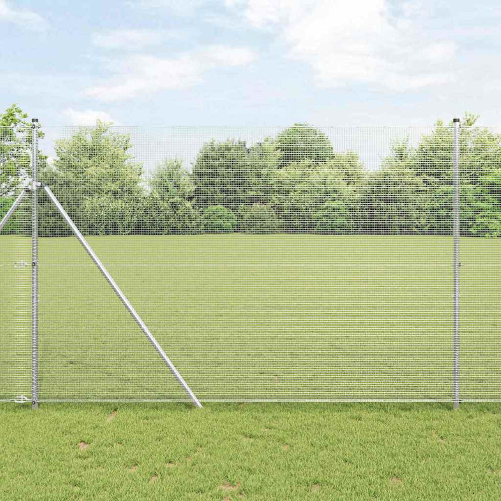 Vidaxl afrasteringspaal zilver 10 x 1,5 m (12 x 12 mm gaas) staal