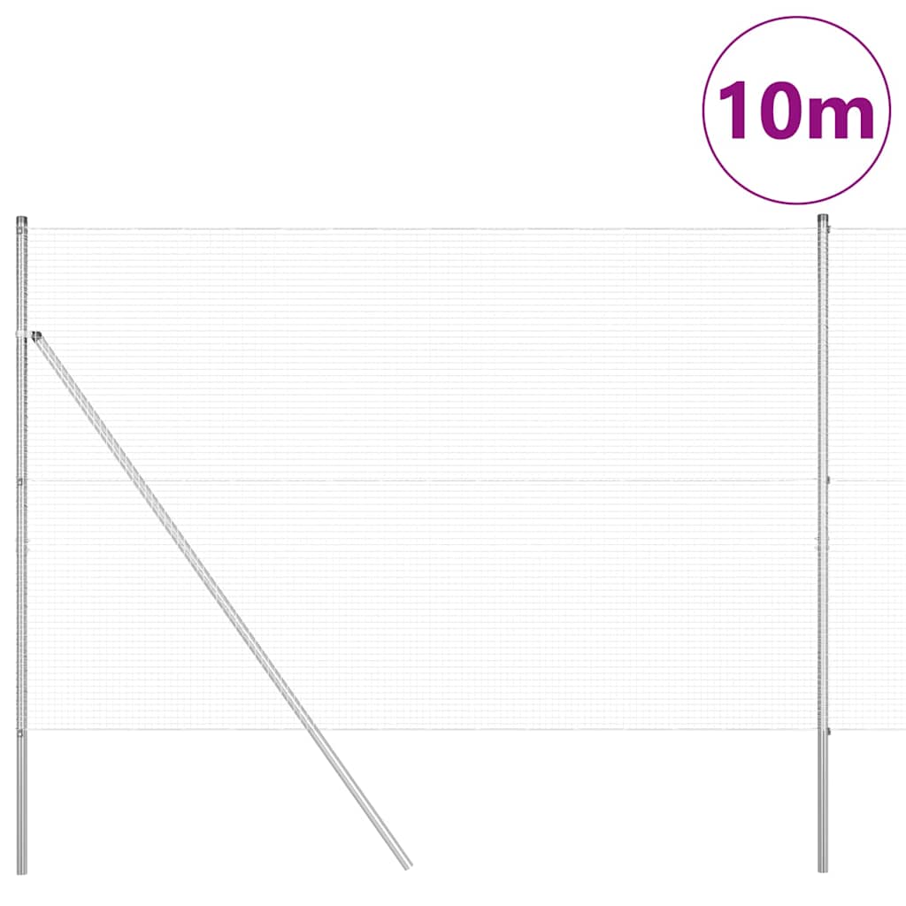 Vidaxl afrasteringspaal zilver 10 x 1,5 m (19 x 19 mm gaas) staal