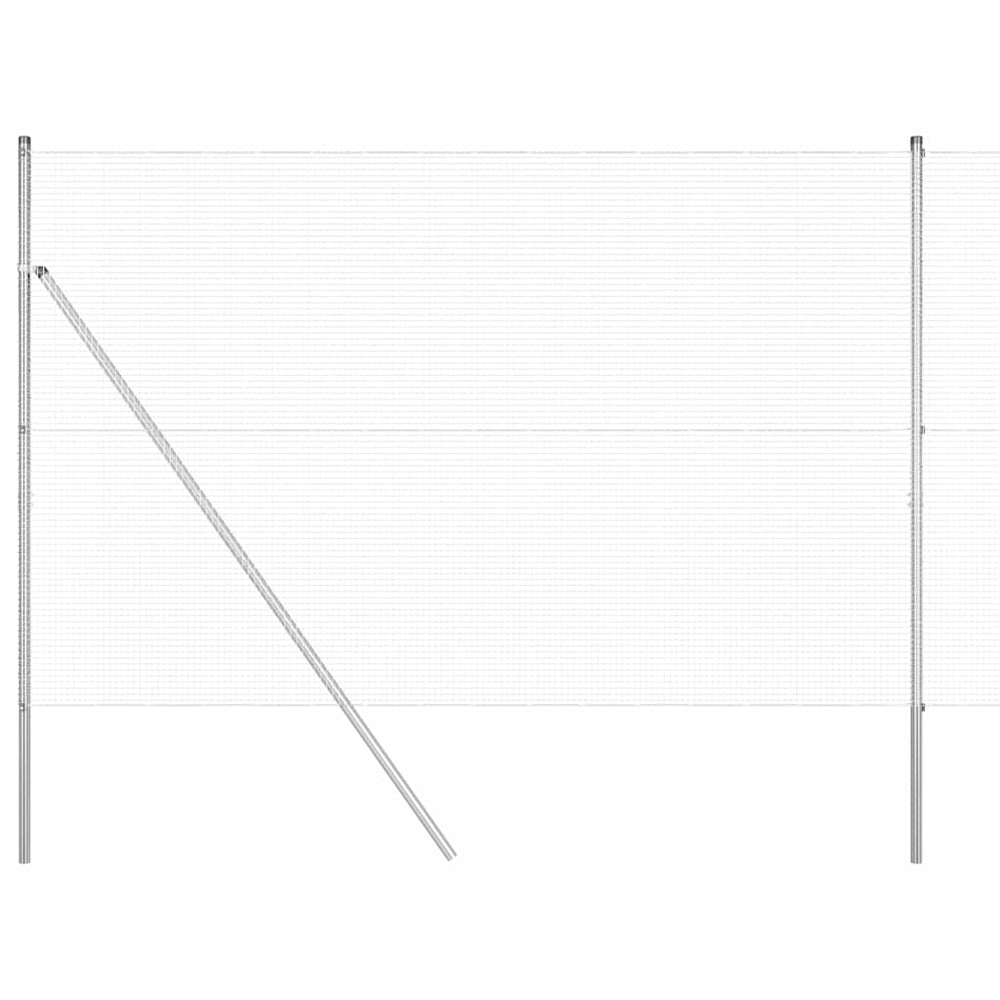 Vidaxl afrasteringspaal zilver 10 x 1,6 m (16 x 16 mm gaas) staal