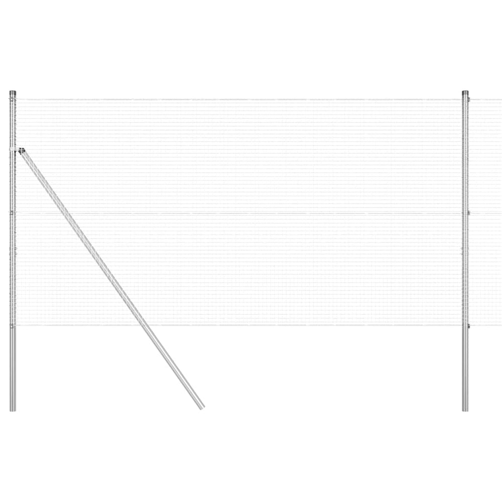 Vidaxl afrasteringspaal zilver 25 x 1,2 m (19 x 19 mm gaas) staal