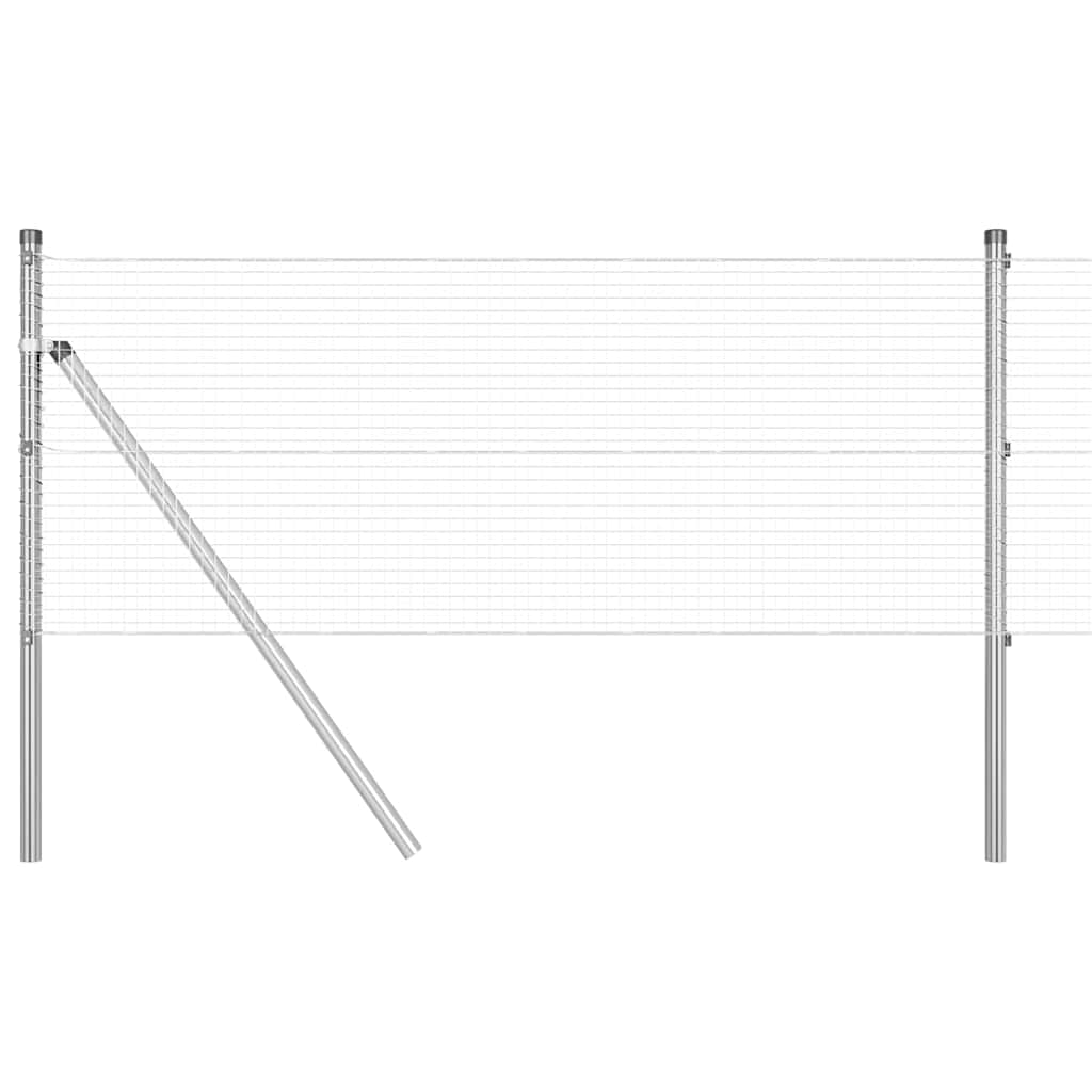 Vidaxl afrasteringspaal zilver 50 x 0,4 m (19 x 19 mm gaas) staal