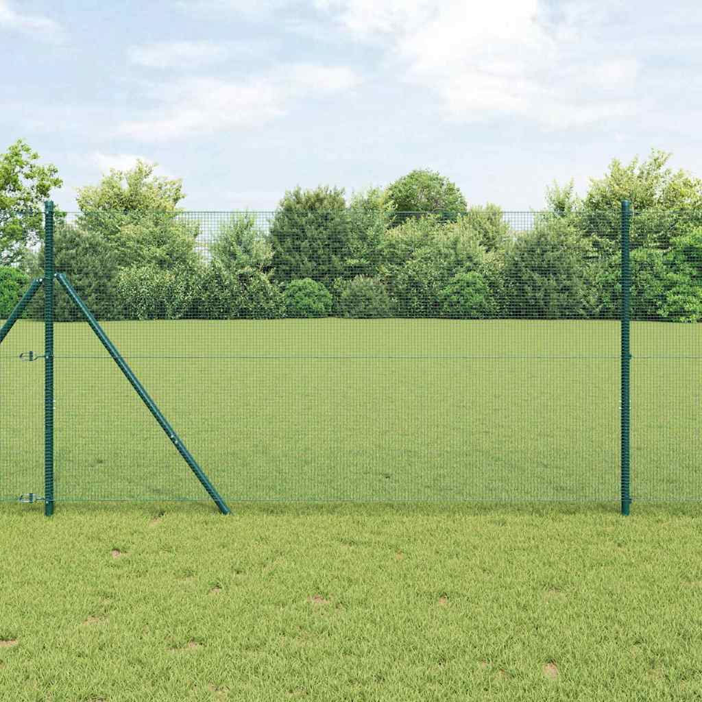 Vidaxl afrasteringspaal groen 10 x 1 m (12 x 12 mm gaas) staal