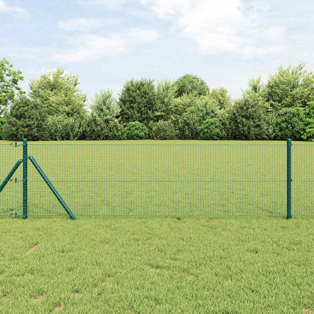 Vidaxl afrasteringspaal groen 25 x 0,5 m (19 x 19 mm mesh) staal