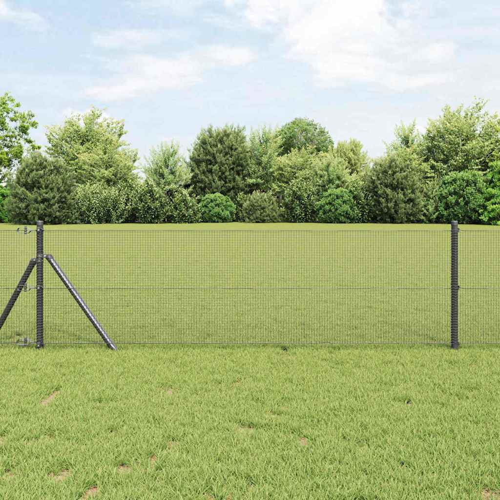 Vidaxl afrasteringspaal grijs 10 x 0,5 m (12 x 12 mm mesh) staal