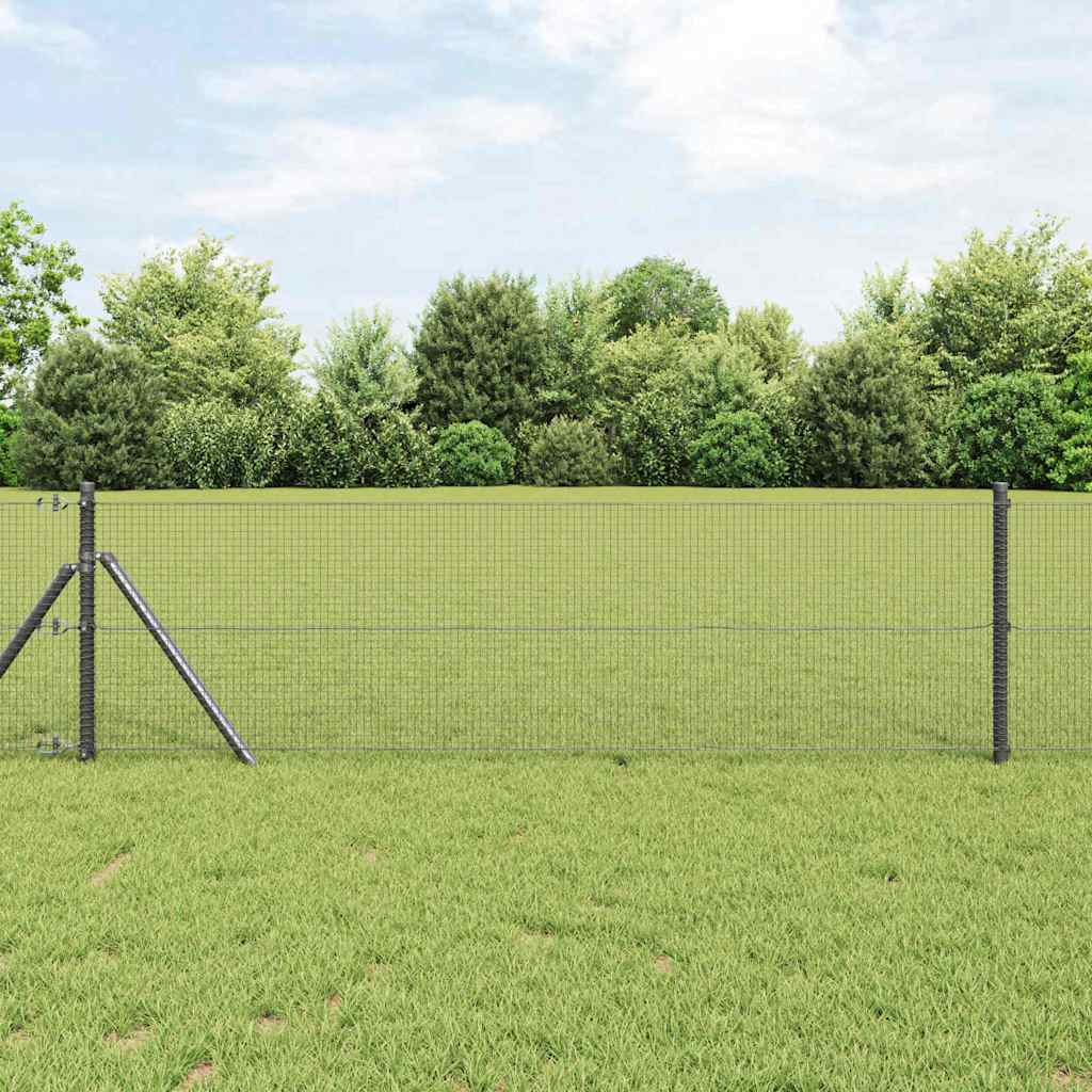 Vidaxl afrasteringspaal grijs 10 x 0,5 m (16 x 16 mm gaas) staal