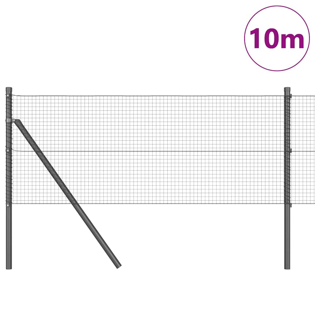 Vidaxl afrasteringspaal grijs 10 x 0,5 m (19 x 19 mm gaas) staal