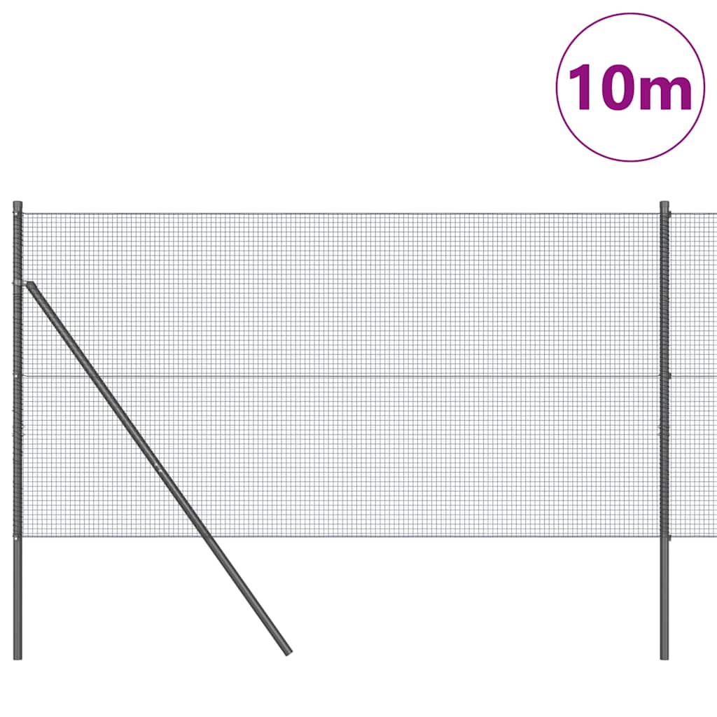 Vidaxl afrasteringspaal grijs 10 x 1 m (16 x 16 mm gaas) staal
